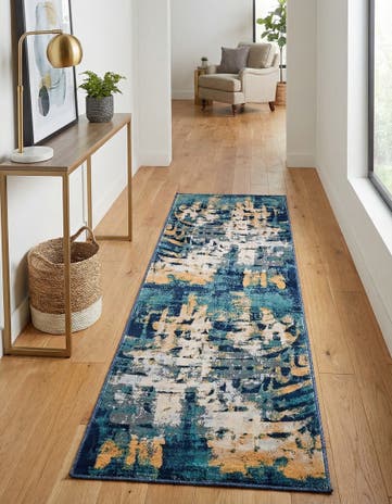 Navy Blue Gossamer Runner Rug