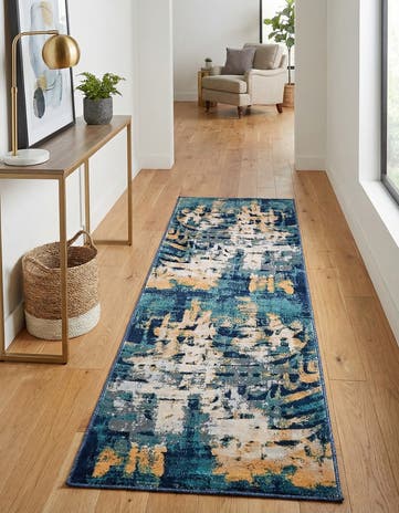 Navy Blue Gossamer Runner Rug