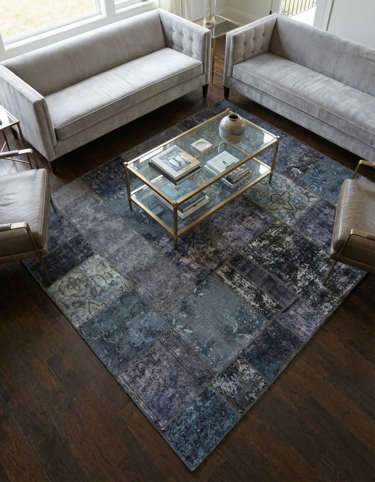 Detail image of 5' x 6' 7 Hand Knotted Ultra Vintage Persian Wool Square Rug