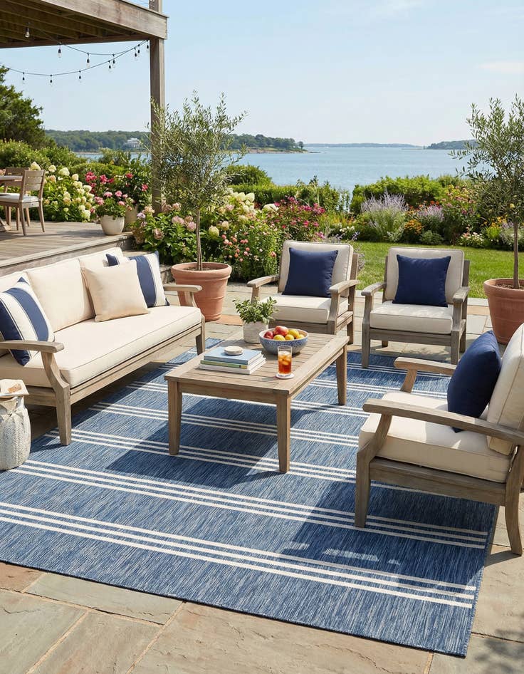 Detail image of 7' 10 x 10'  Washable Jill Zarin Anguilla Indoor / Outdoor Rug