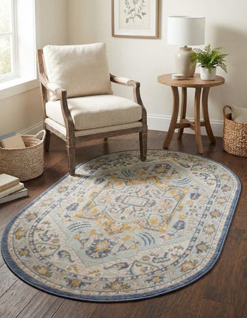 Sky blue Whitney Oval Rug