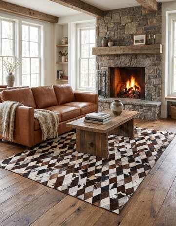 5' 8 x 7' 11 Cowhide Stocks Rug