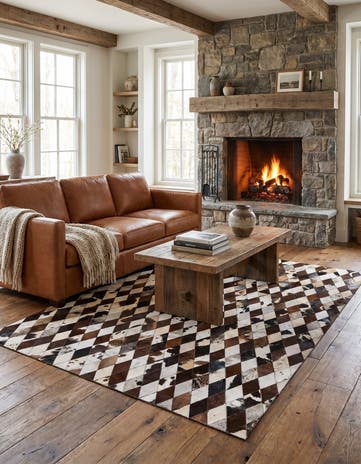 5' 8 x 7' 11 Cowhide Stocks Rug