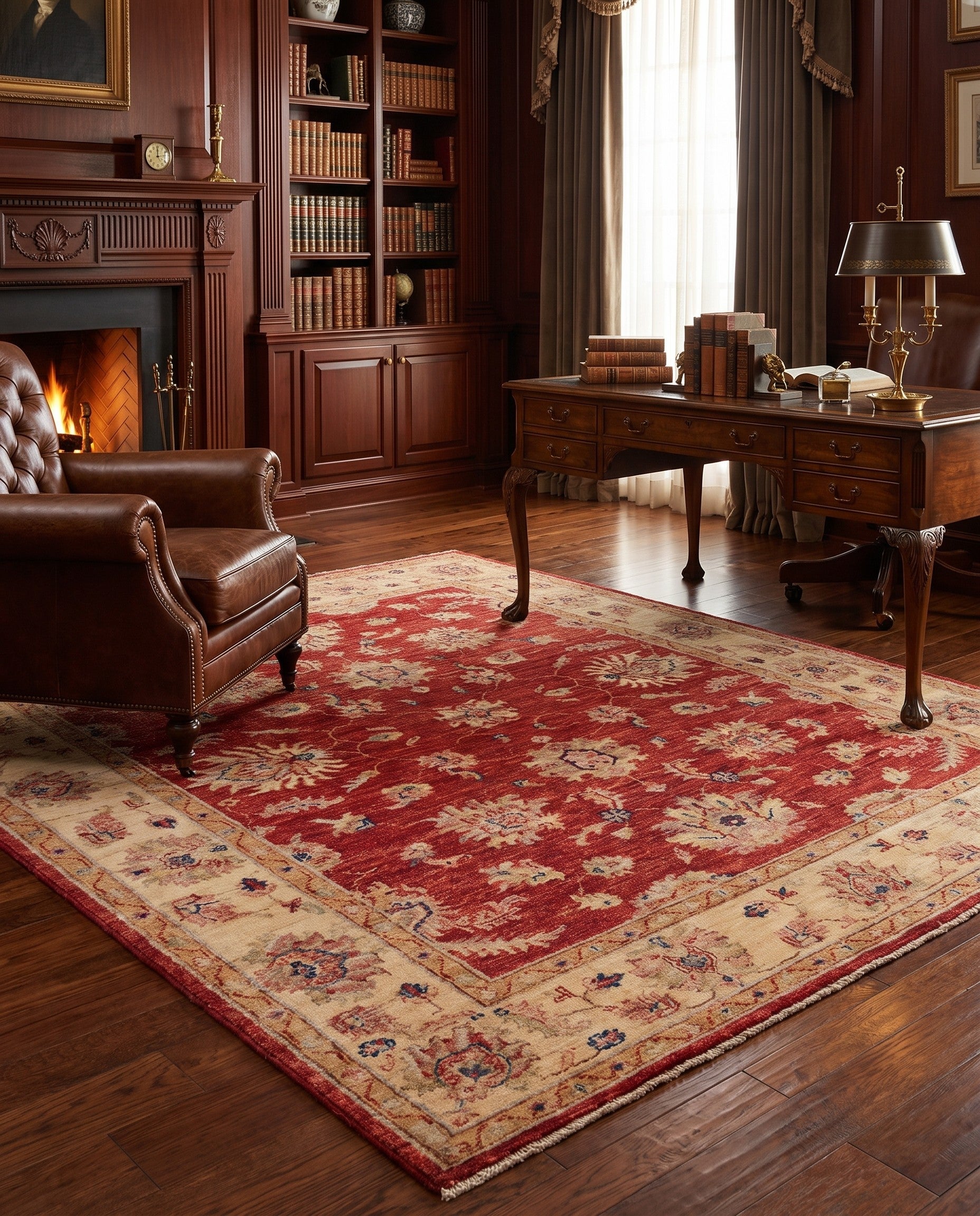 4' 11 x 6' 1 Hand Knotted Ziegler Rug