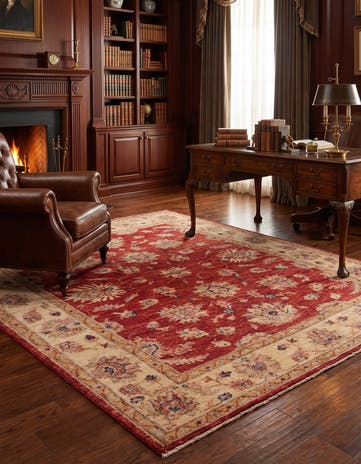 4' 11 x 6' 1 Hand Knotted Ziegler Rug