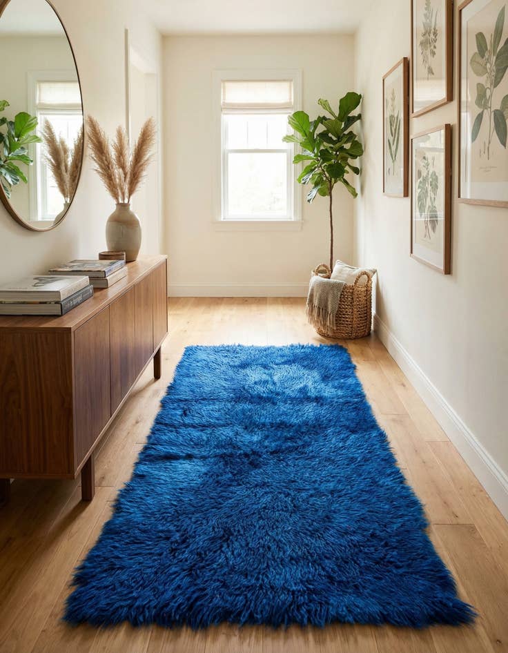 Detail image of 2' 4 x 4' 8 Hand Knotted Moroccan Wool Runner Rug