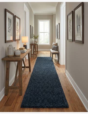2' 7 x 14' Solid Shag Runner Rug