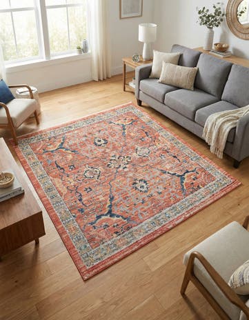 Brick Red Lola Square Rug