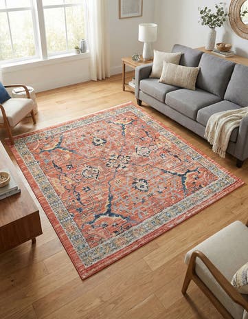 Brick Red Lola Square Rug