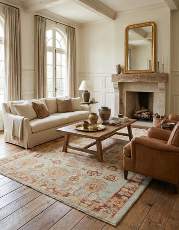 8' 8 x 11' 8 Hand Knotted Oushak Wool Rug