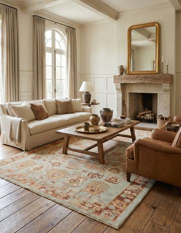 8' 8 x 11' 8 Hand Knotted Oushak Wool Rug