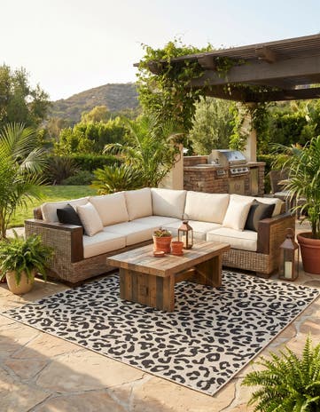 10' x 10' Easy-Clean Safari Indoor / Outdoor Square Rug