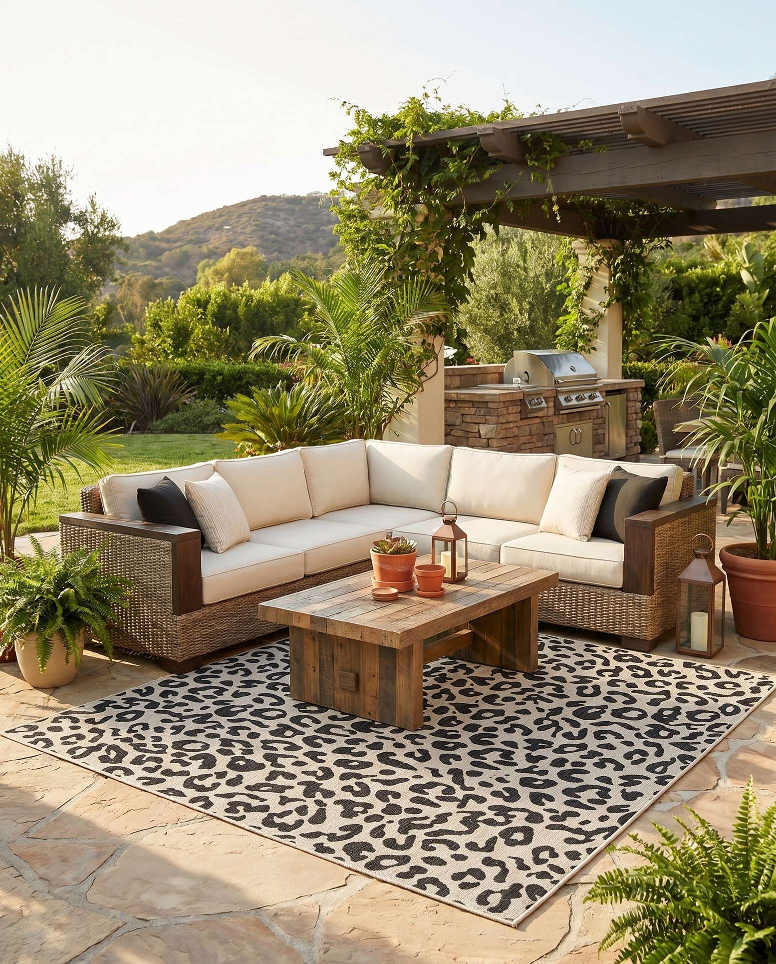 10' x 10' Easy-Clean Safari Indoor / Outdoor Square Rug