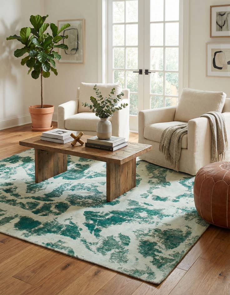 Detail image of 7' x 7' 10 Hand Knotted Ultra Vintage Persian Wool Square Rug