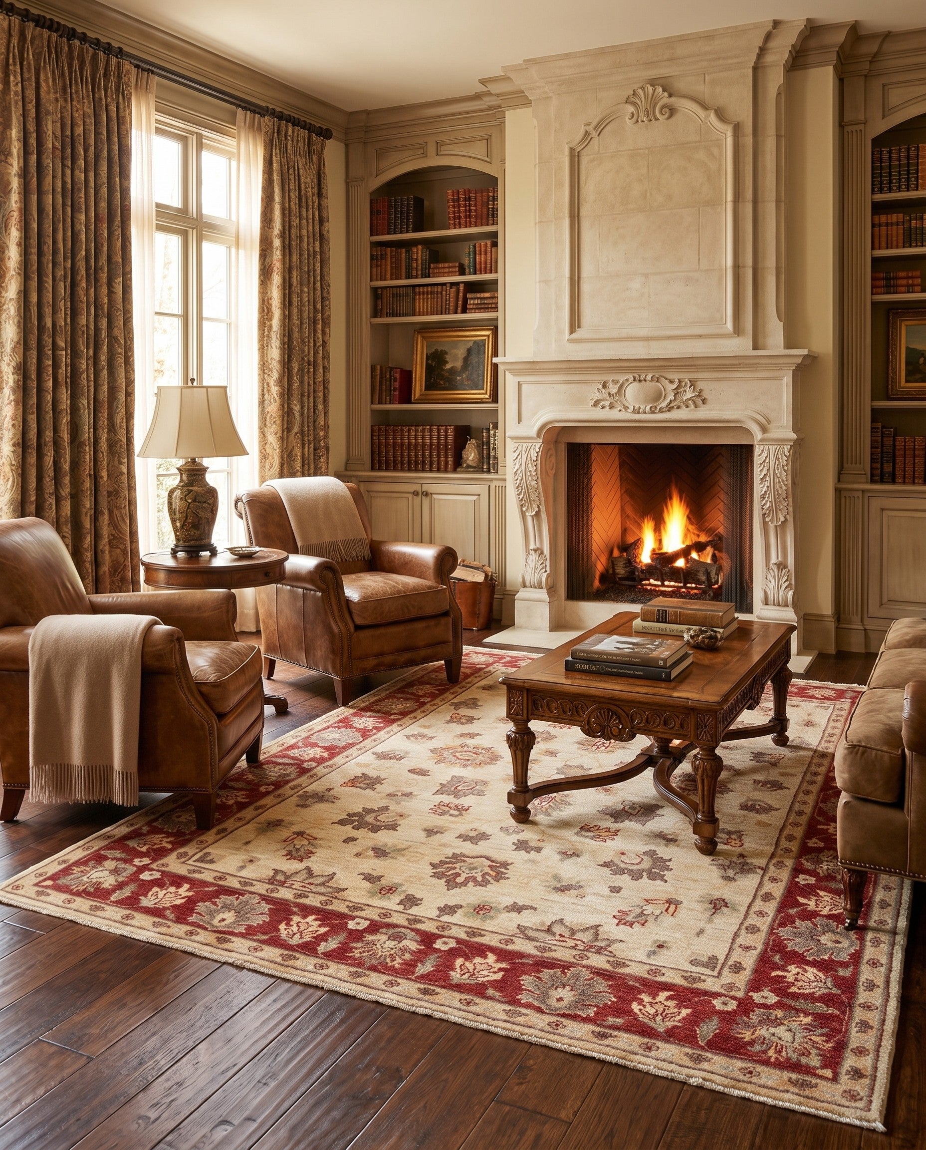 4' 11 x 6' 9 Hand Knotted Ziegler Rug