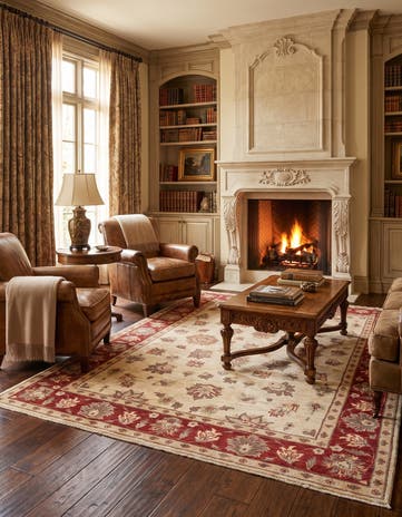 4' 11 x 6' 9 Hand Knotted Ziegler Rug