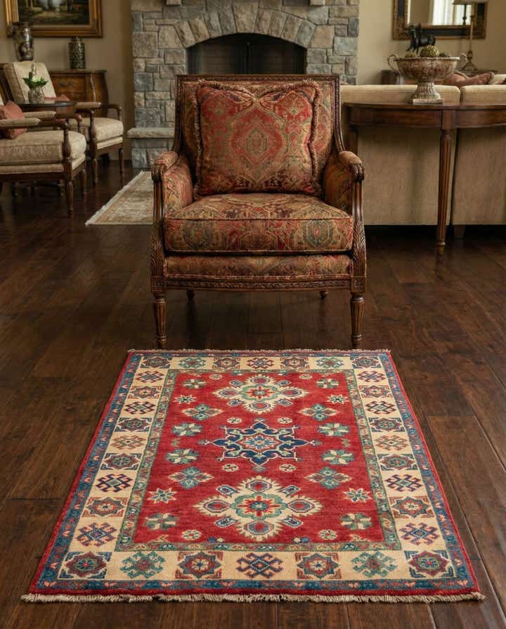 2' 9 x 4' 3 Hand Knotted Kazak Rug