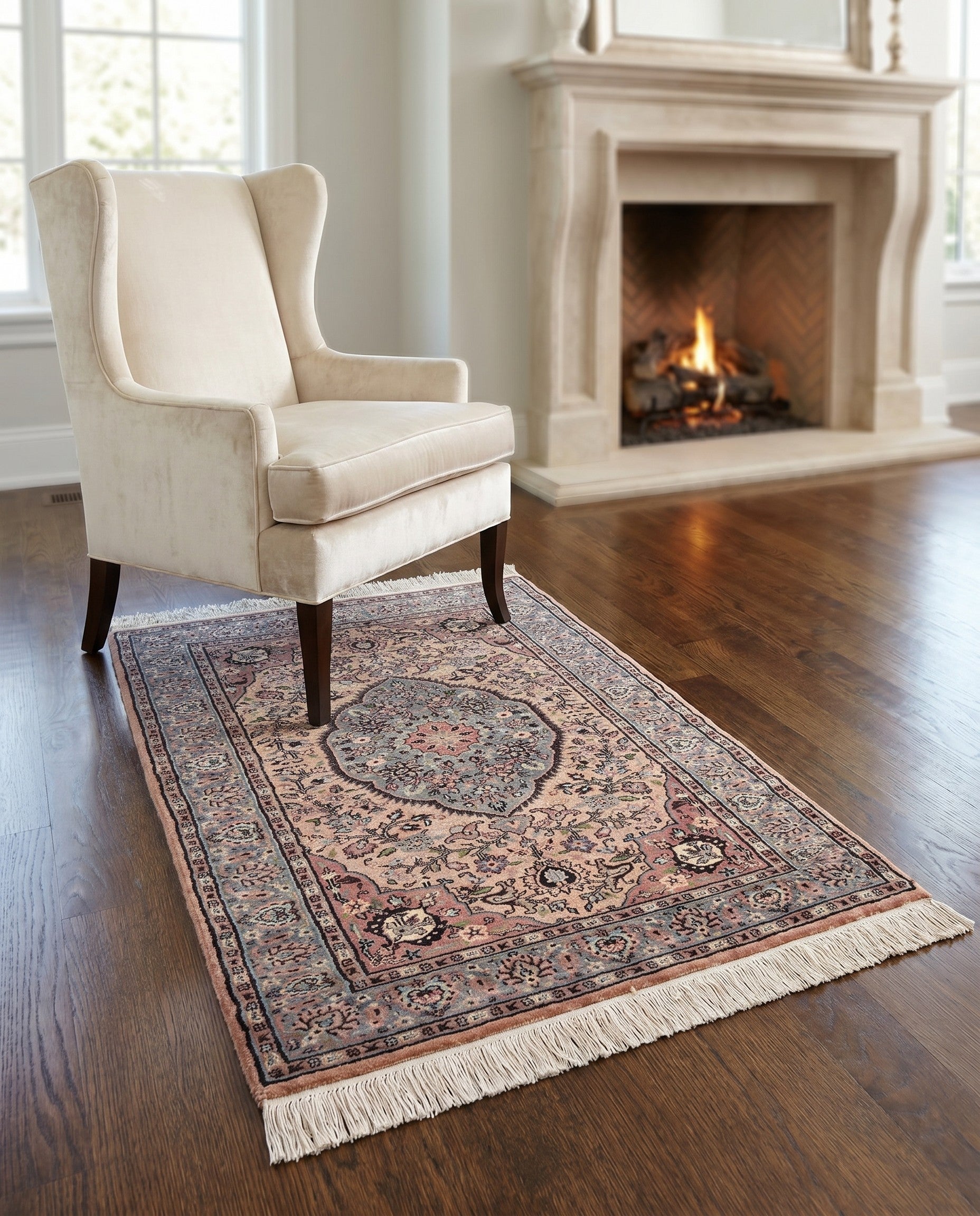 3' 3 x 5' 2 Hand Knotted Kashmir Oriental Rug