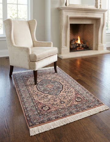 3' 3 x 5' 2 Hand Knotted Kashmir Oriental Rug