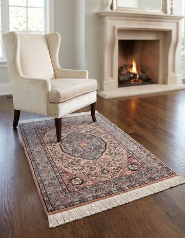 3' 3 x 5' 2 Hand Knotted Kashmir Oriental Rug