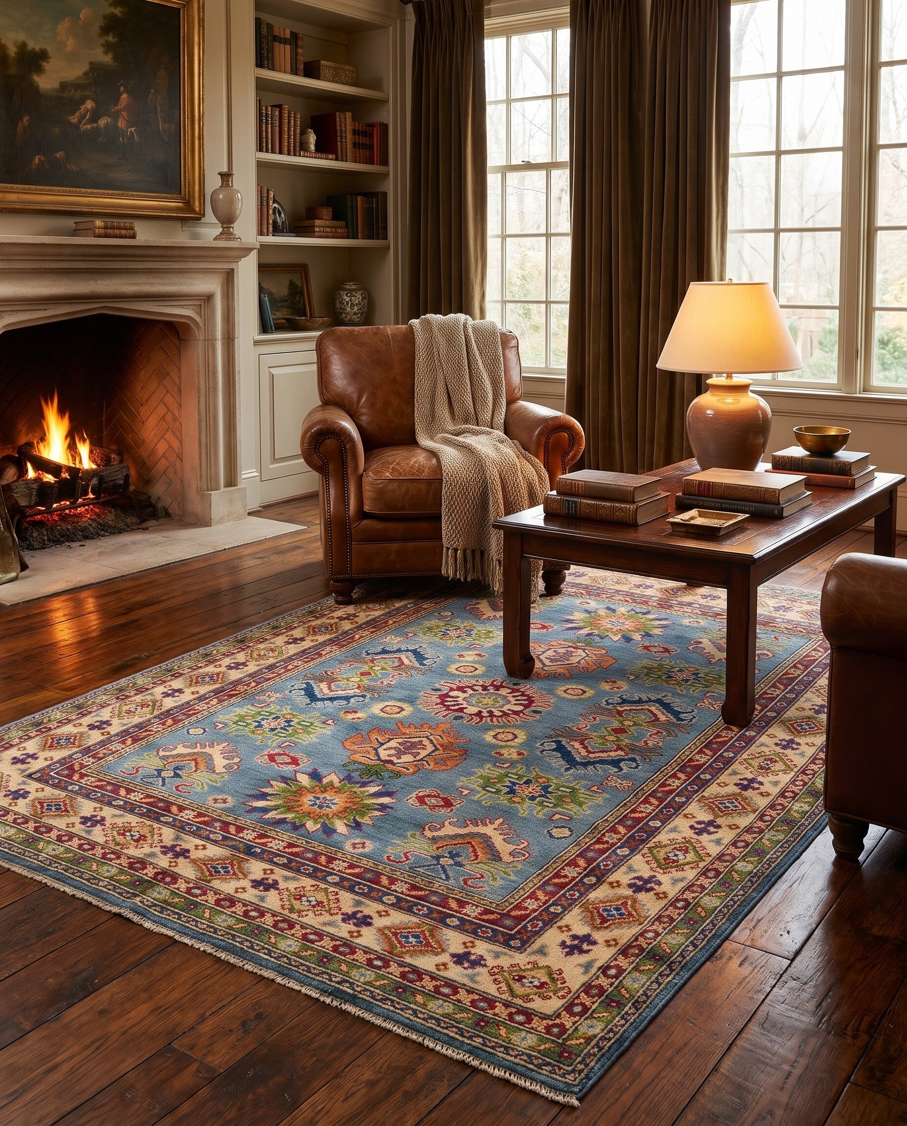 5' x 6' 7 Hand Knotted Kazak Rug