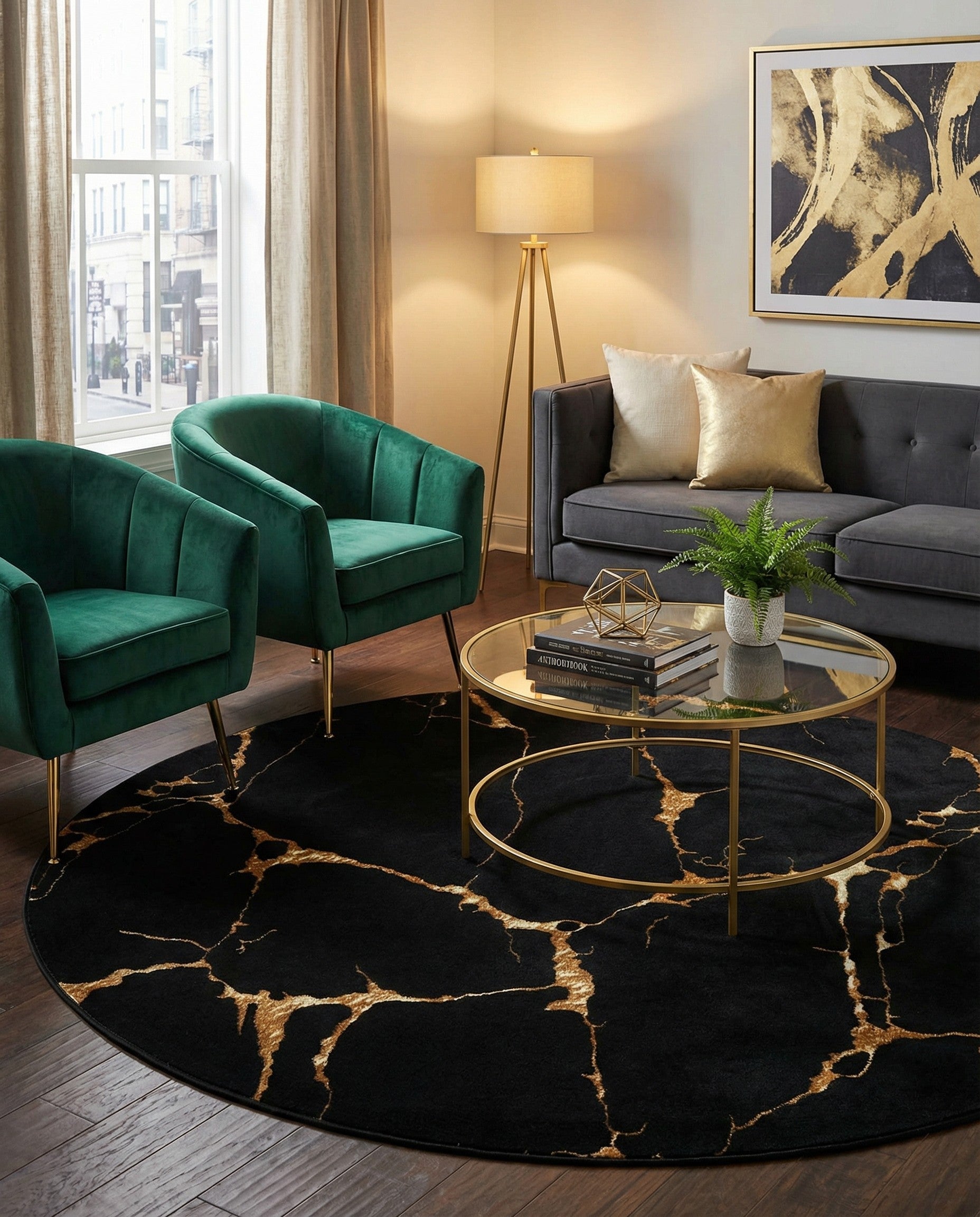 6' x 6' Vogue Geo Round Rug