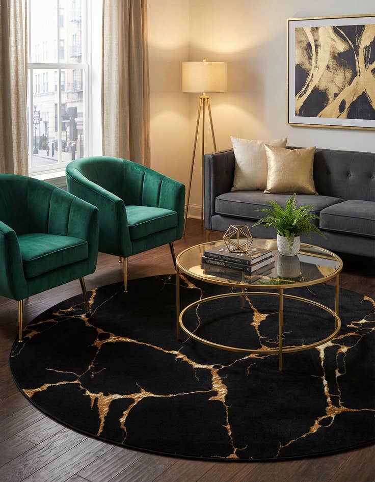 Detail image of 6' x 6' Vogue Geo Round Rug