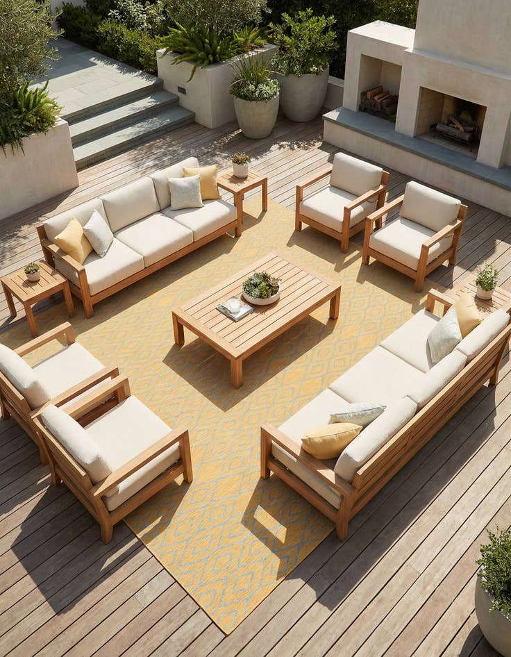 Detail image of 13' x 13'  Washable Jill Zarin Turks and Caicos Indoor / Outdoor Square Rug