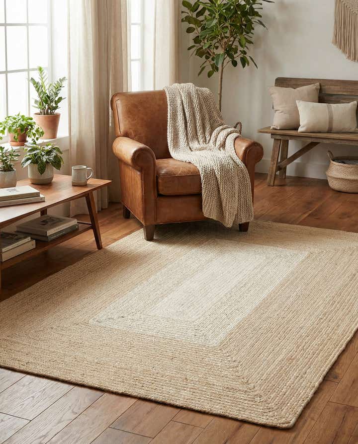 4' 1 x 6' 1 Handmade Hand Braided Wool Rug