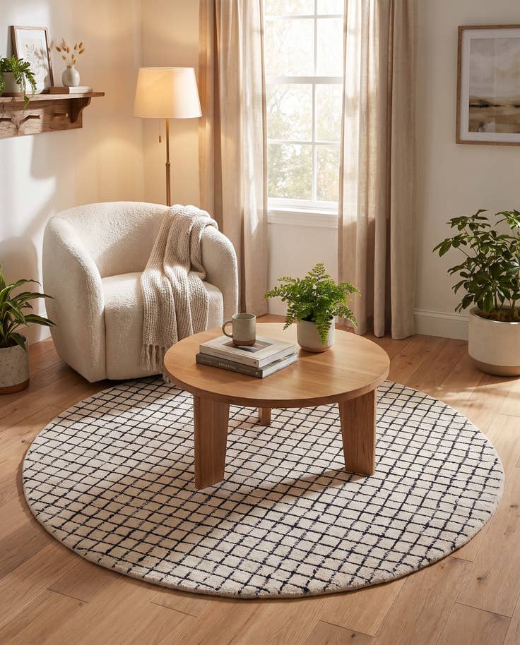Detail image of 5' 1 x 5' 1 Heritage Line Wool Round Rug