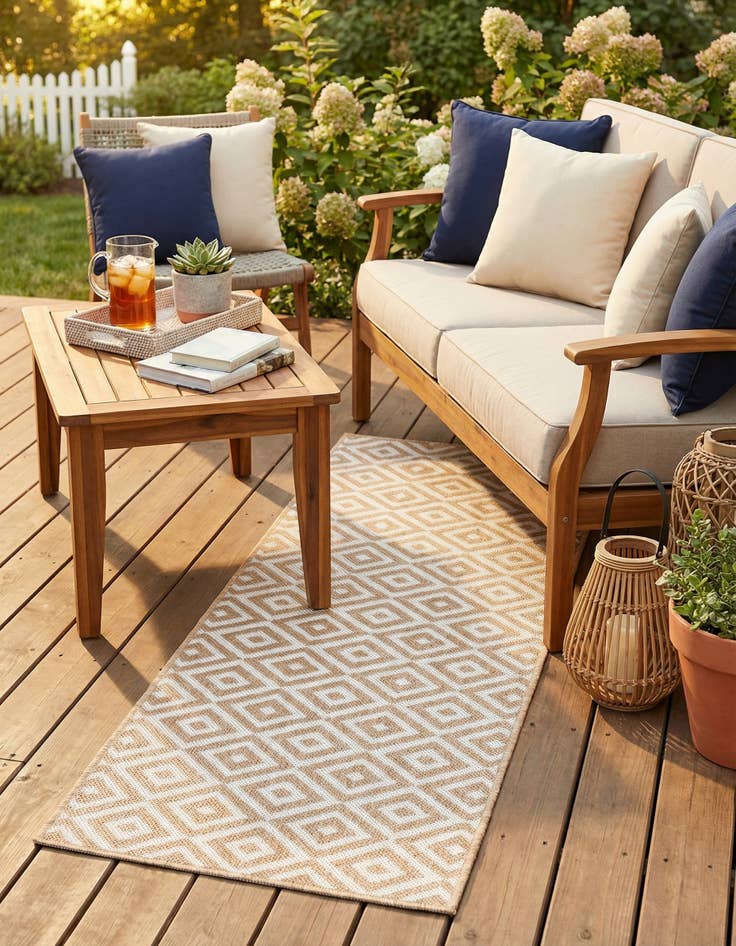 Detail image of 2' x 6' Washable Jill Zarin Costa Rica Indoor / Outdoor Runner Rug