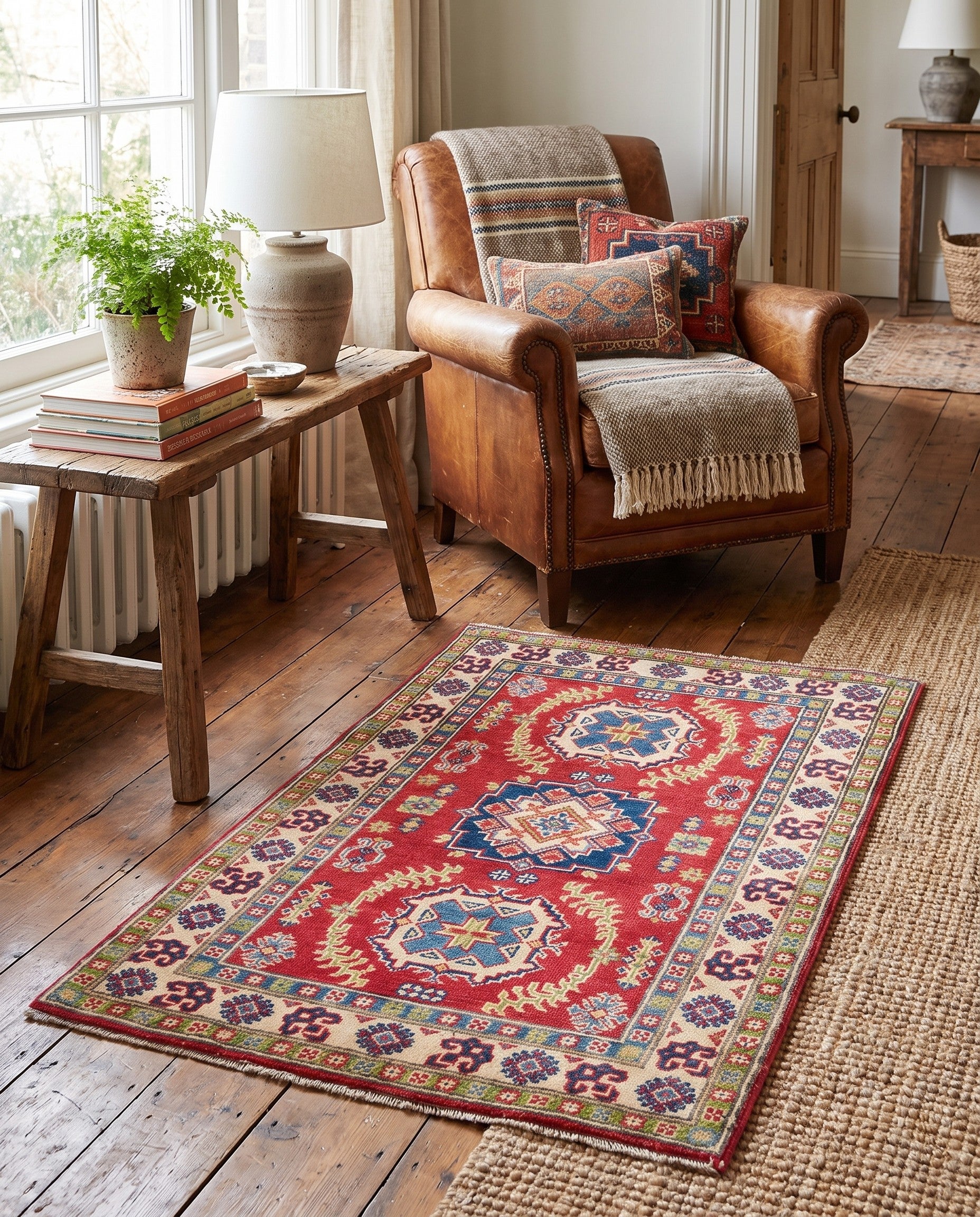 2' 8 x 4' 3 Hand Knotted Kazak Rug