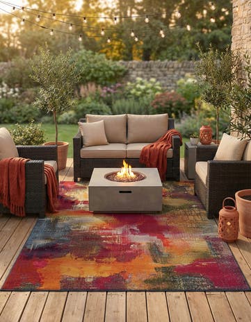 5' 3 x 8' Easy-Clean Modern Indoor / Outdoor Rug