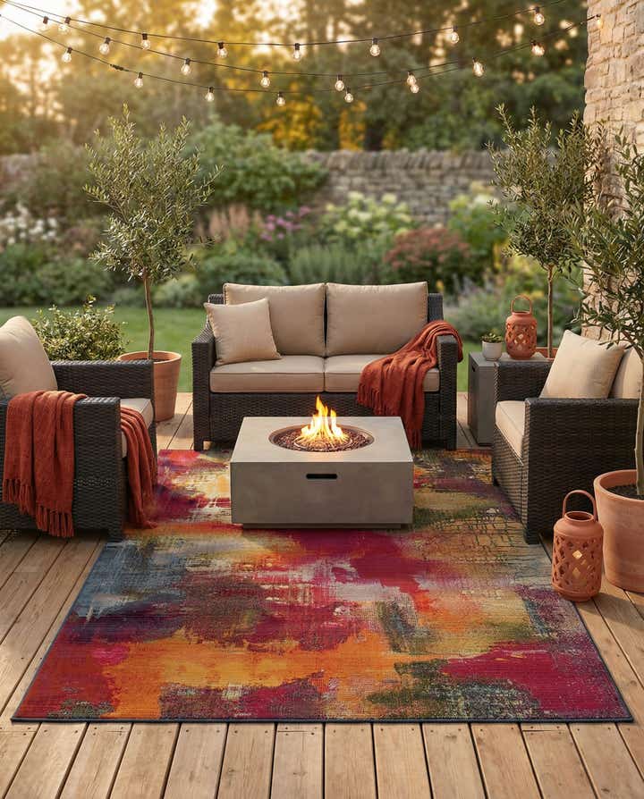 5' 3 x 8' Easy-Clean Modern Indoor / Outdoor Rug