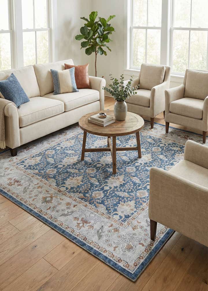 7' 10 x 7' 10 Washable Timeless Square Rug