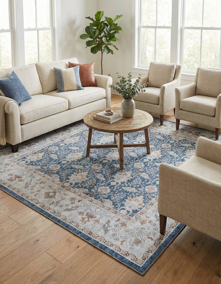 Detail image of 7' 10 x 7' 10 Washable Timeless Square Rug