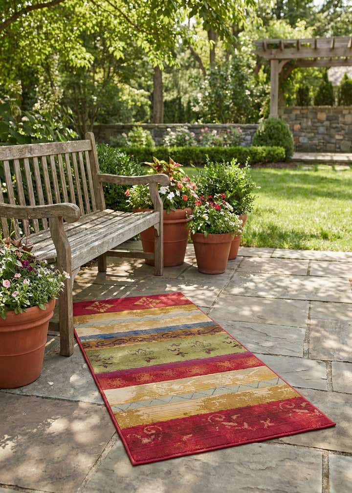 2' 7 x 7' Easy-Clean Modern Indoor / Outdoor Runner Rug