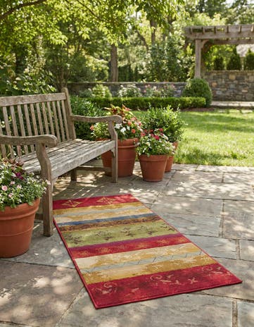2' 7 x 7' Easy-Clean Modern Indoor / Outdoor Runner Rug