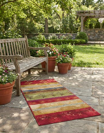 2' 7 x 7' Easy-Clean Modern Indoor / Outdoor Runner Rug