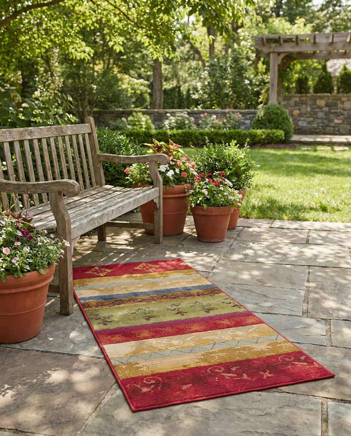 2' 7 x 7' Easy-Clean Modern Indoor / Outdoor Runner Rug