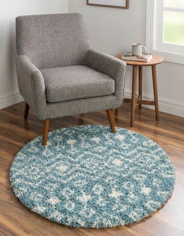 3' x 3' Moroccan Trellis Shag Round Rug
