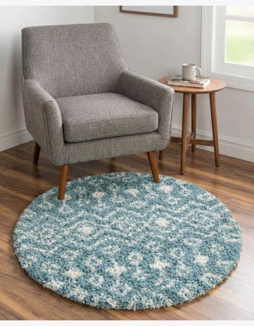 3' x 3' Moroccan Trellis Shag Round Rug