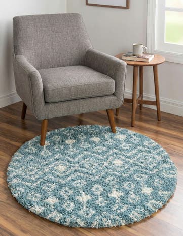 3' x 3' Moroccan Trellis Shag Round Rug