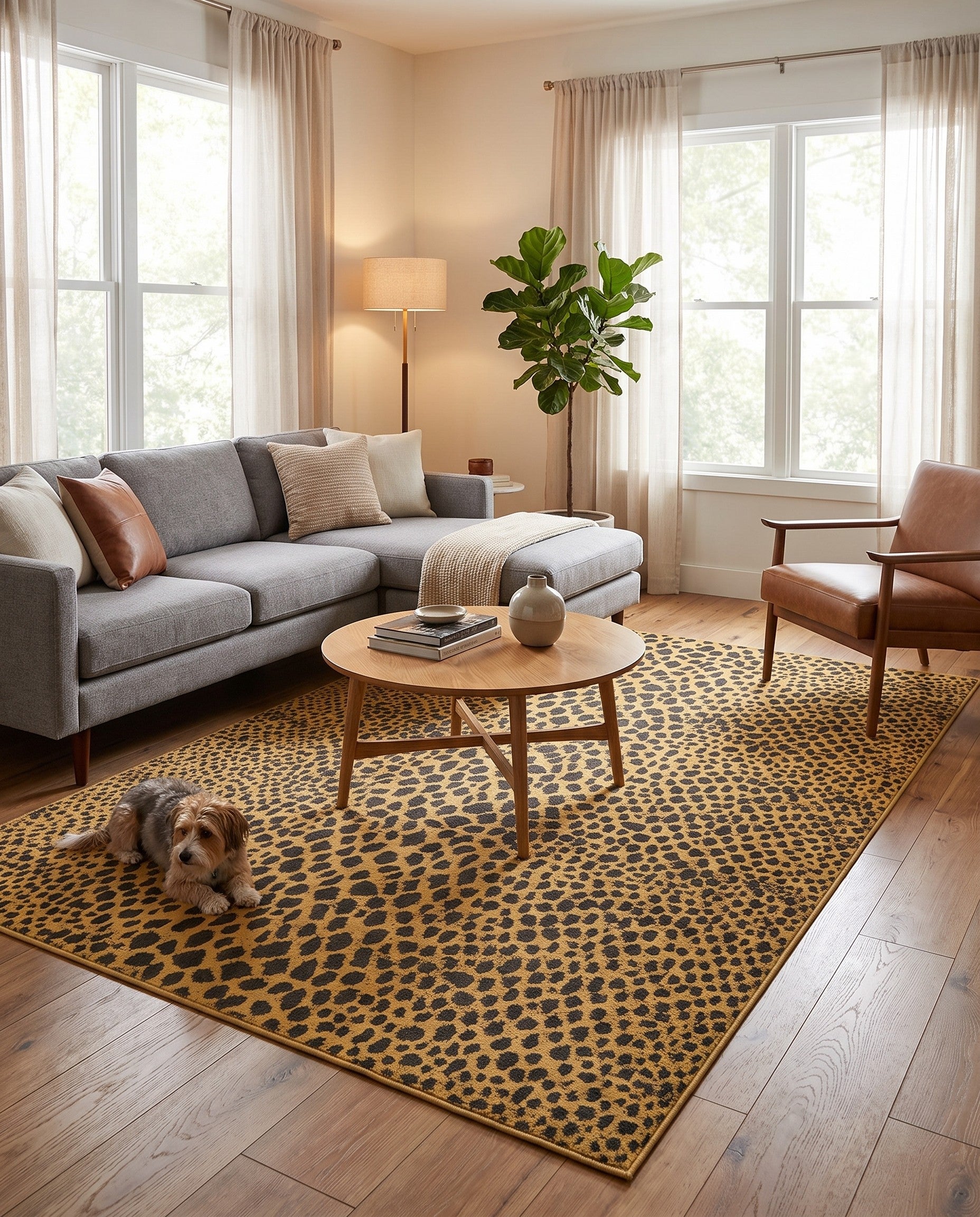 Black and Gold Kamala Washable Rug