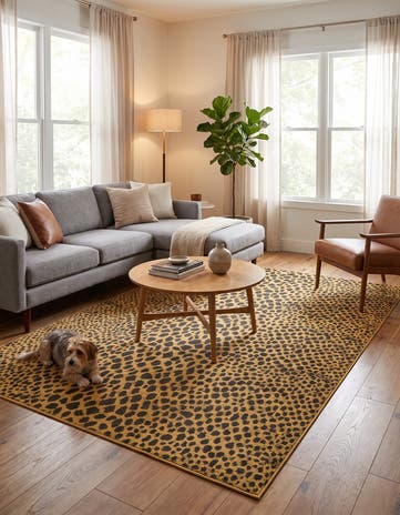 Black and Gold Kamala Washable Rug