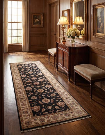 2' 9 x 8' Hand Knotted Peshawar Ziegler Runner Rug