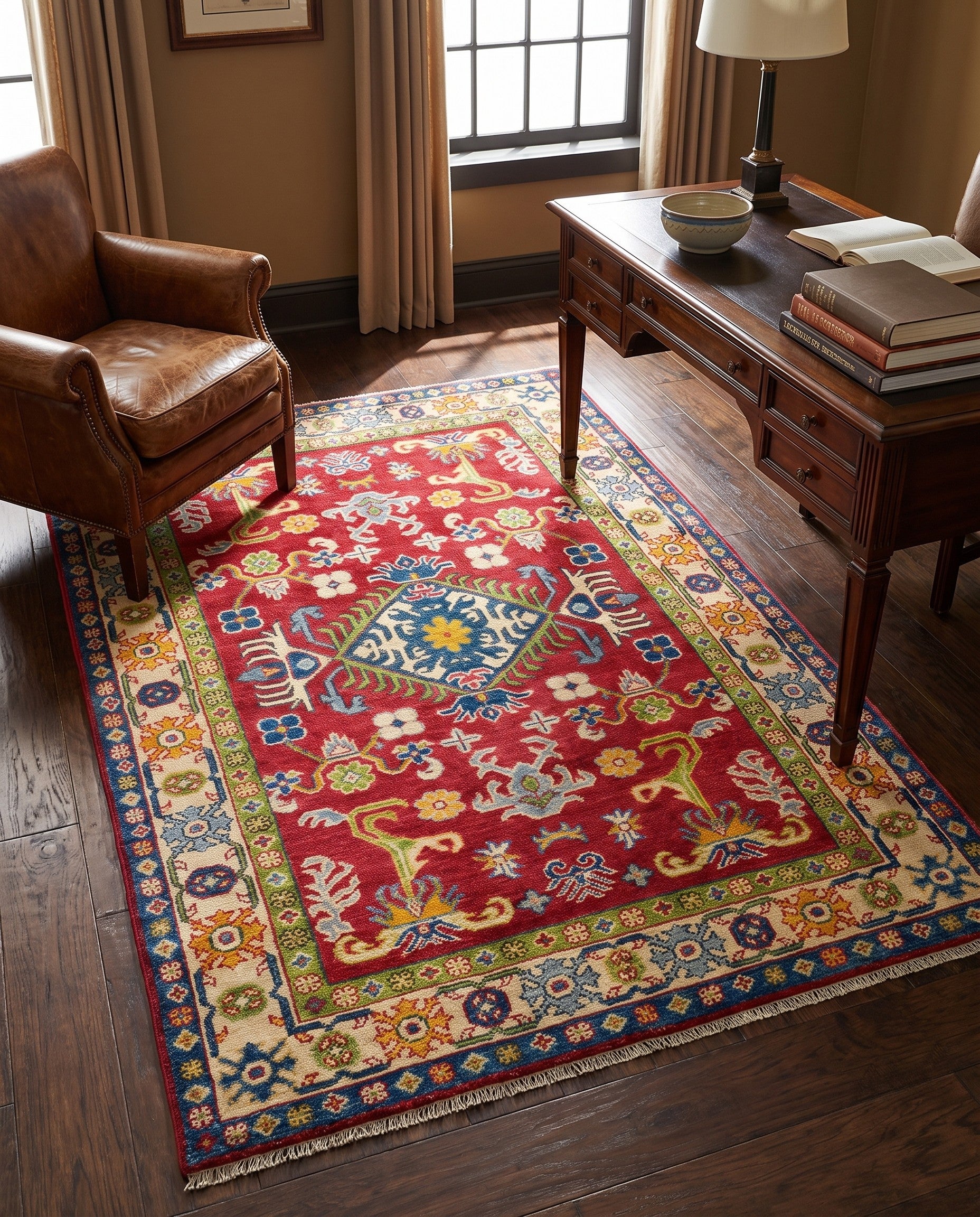 3' 4 x 5' 2 Hand Knotted Kazak Rug
