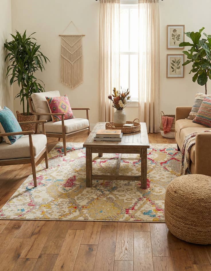 Detail image of 6' x 6' Washable Mesa Square Rug