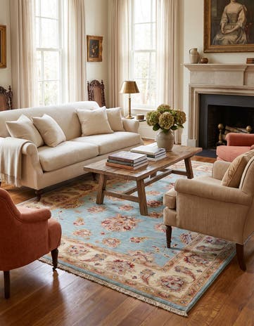 5' 1 x 6' 4 Hand Knotted Ziegler Rug