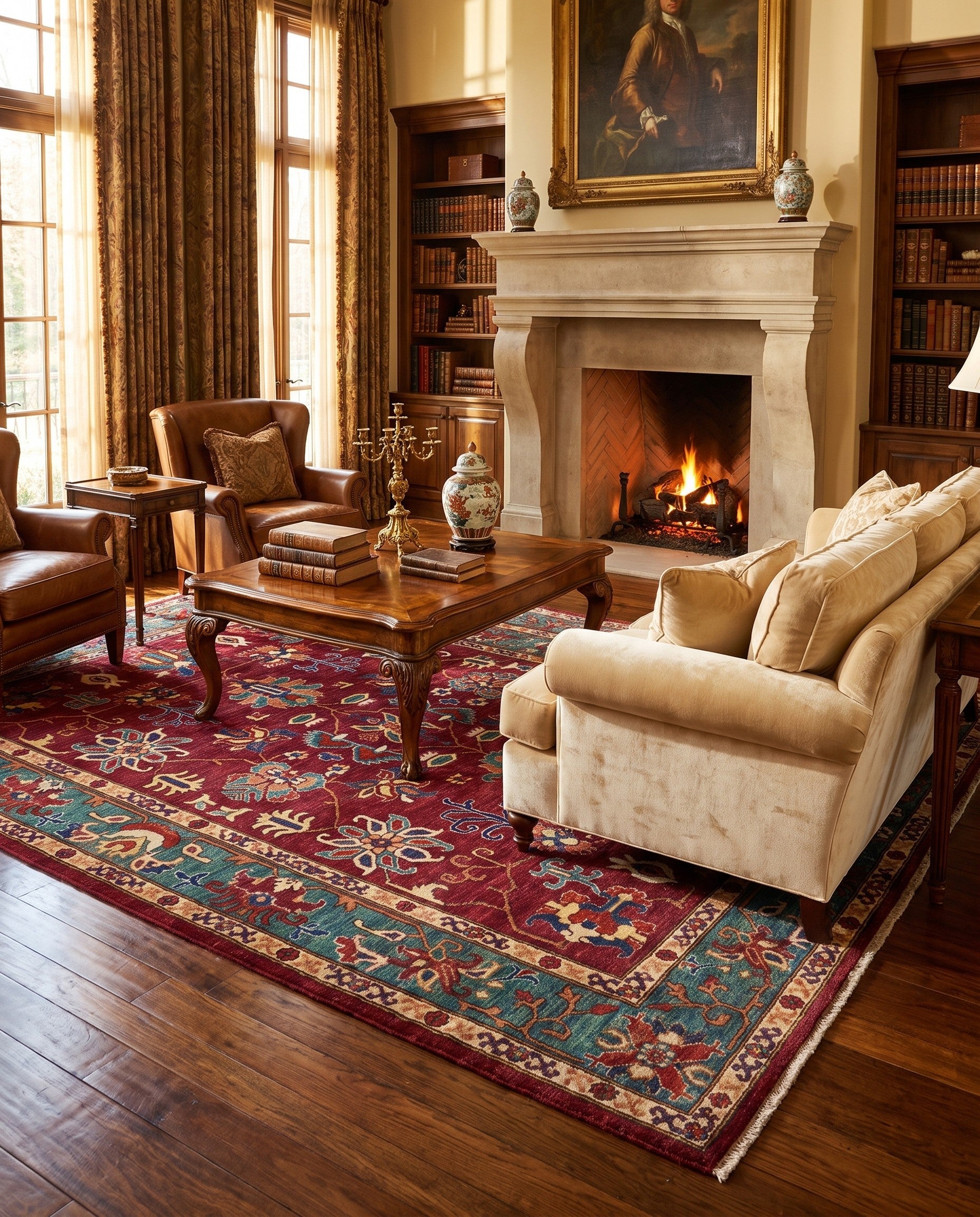 6' 9 x 9' 10 Hand Knotted Heriz Rug